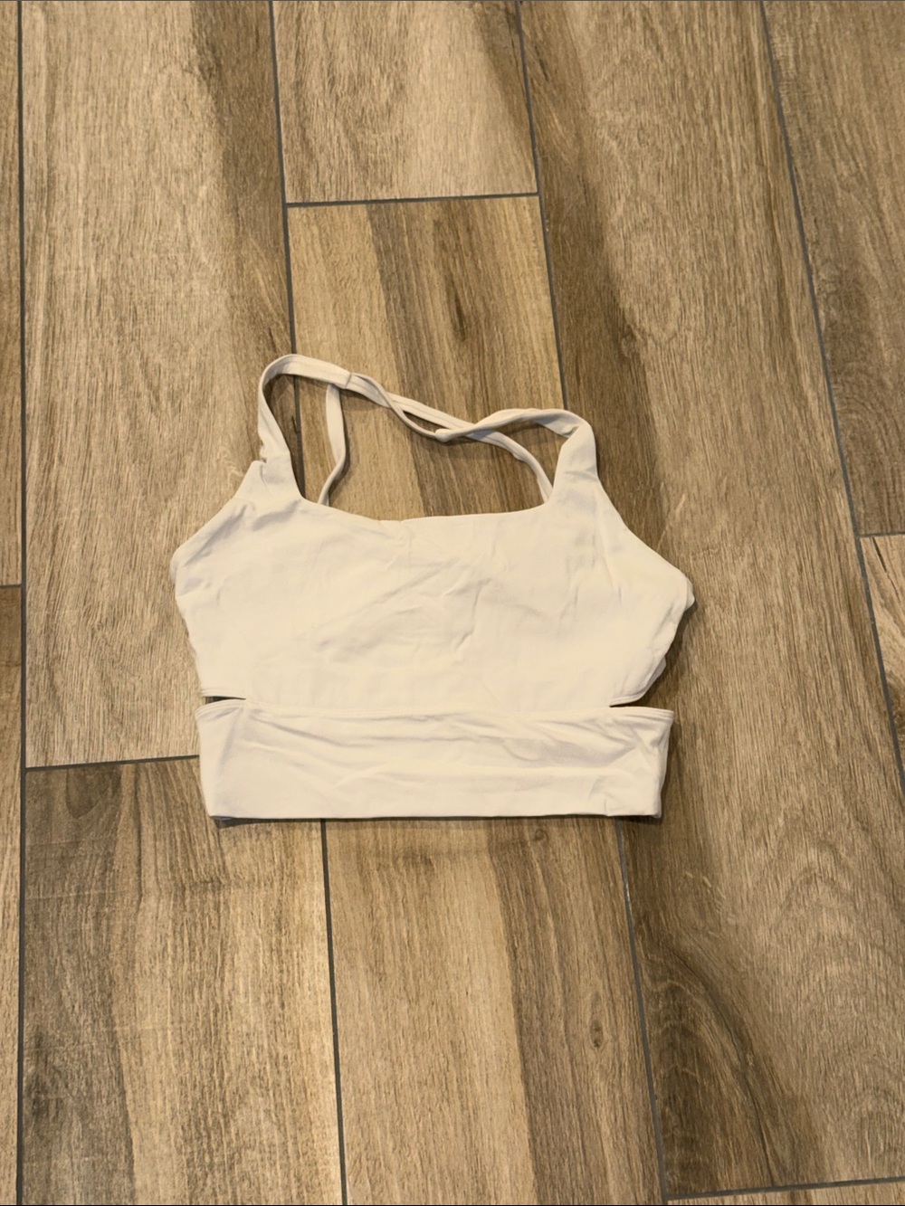 Light Cream Crossback Low-Impact Sports Bra